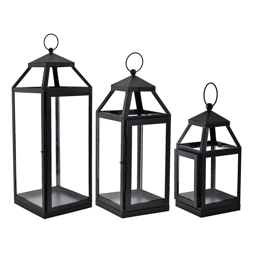 Eglo – KIT 3x Lantern 56/41/25 cm svart