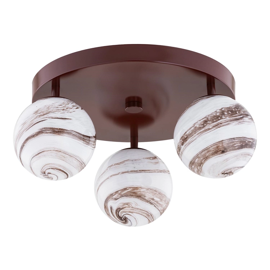 Argon 6292 – Taklampa FABIO 3xE14/7W/230V alabaster brun