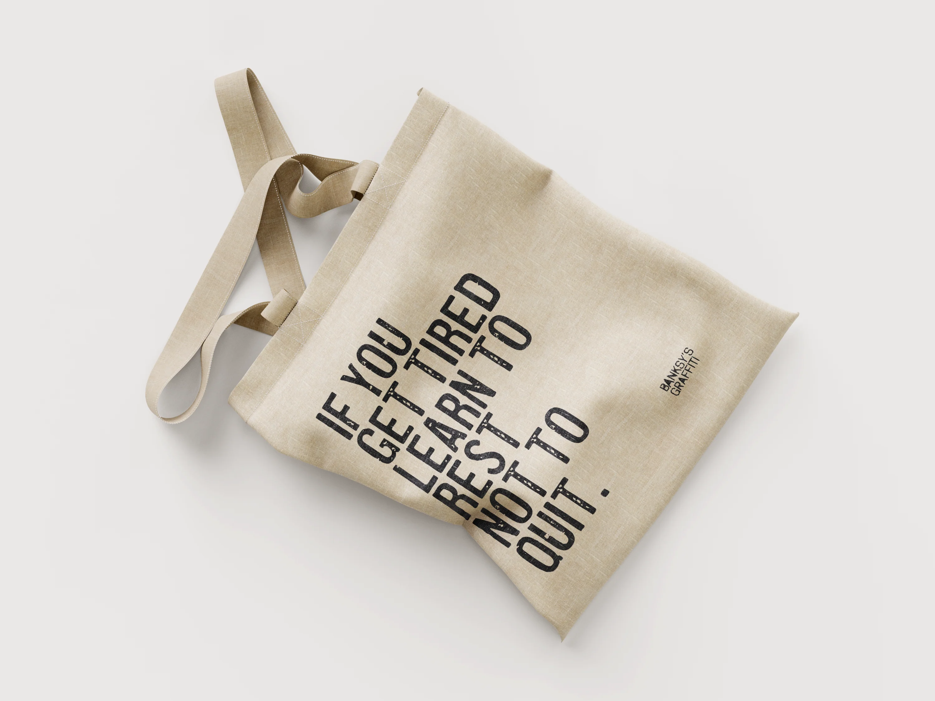 Banksy’s Graffiti Mini Tote Bag – Om du blir trött