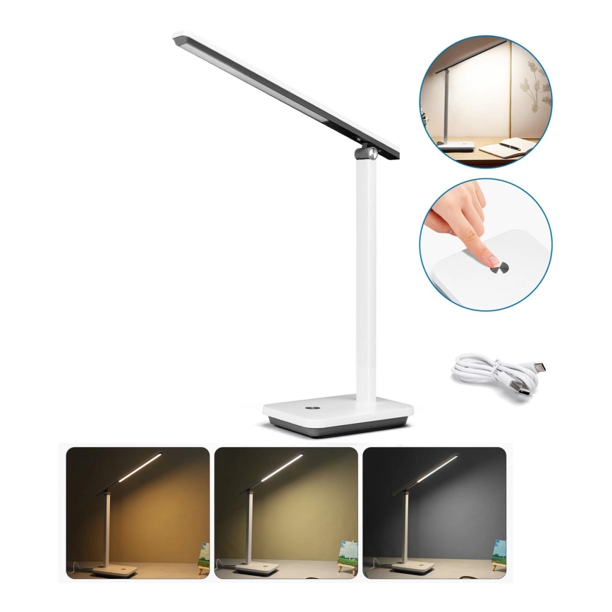 Aigostar – LED Dimbar bordslampa LED/5W/5V 3000-6500K vit/svart