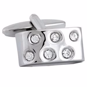 Manschettkurva med 6 kristaller silver