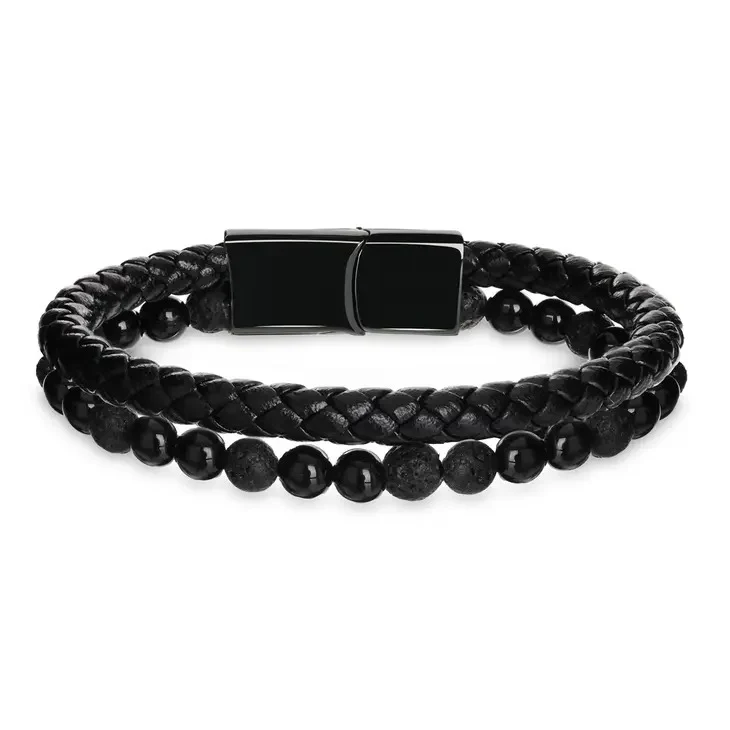James Hawk Stone Armband – Svart