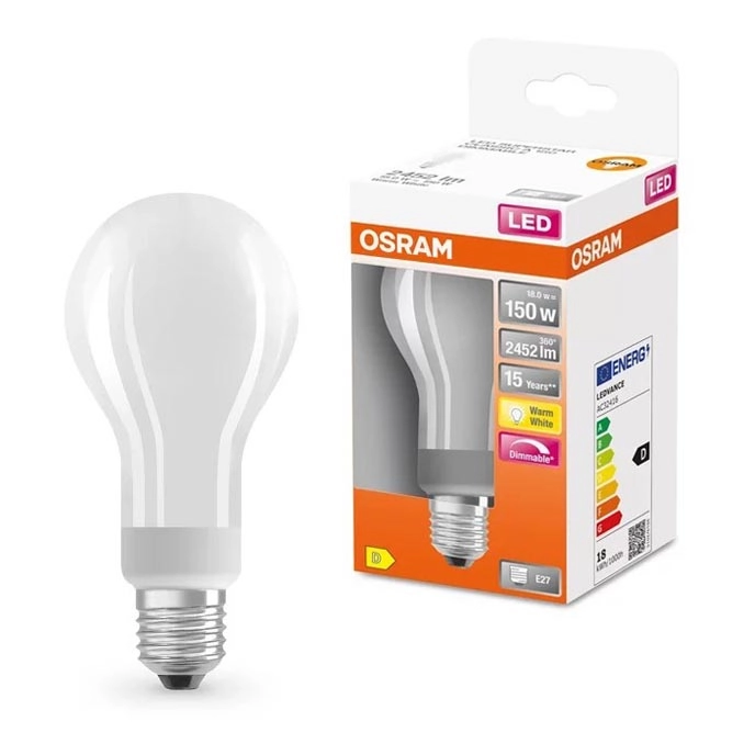 LED Ljusreglerad glödlampa E27/18W/230V 2700K – Osram