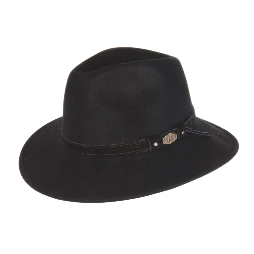 MJM Levi Black Wool Traveler Hat – Vattentät & Krossbar