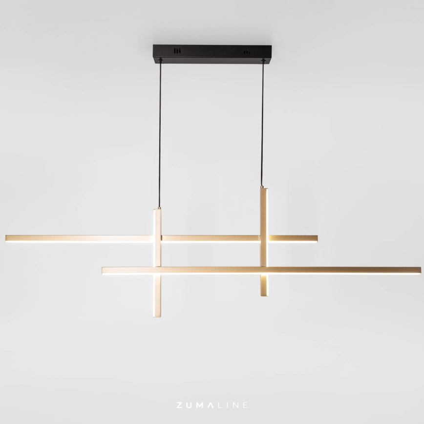 Zuma Line – LED ljuskrona med textilsladd LED/42W/230V 3000/4000/6000K guld