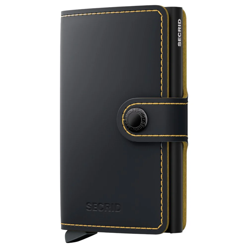 SECRID Miniplånbok Matte Black & Ochre
