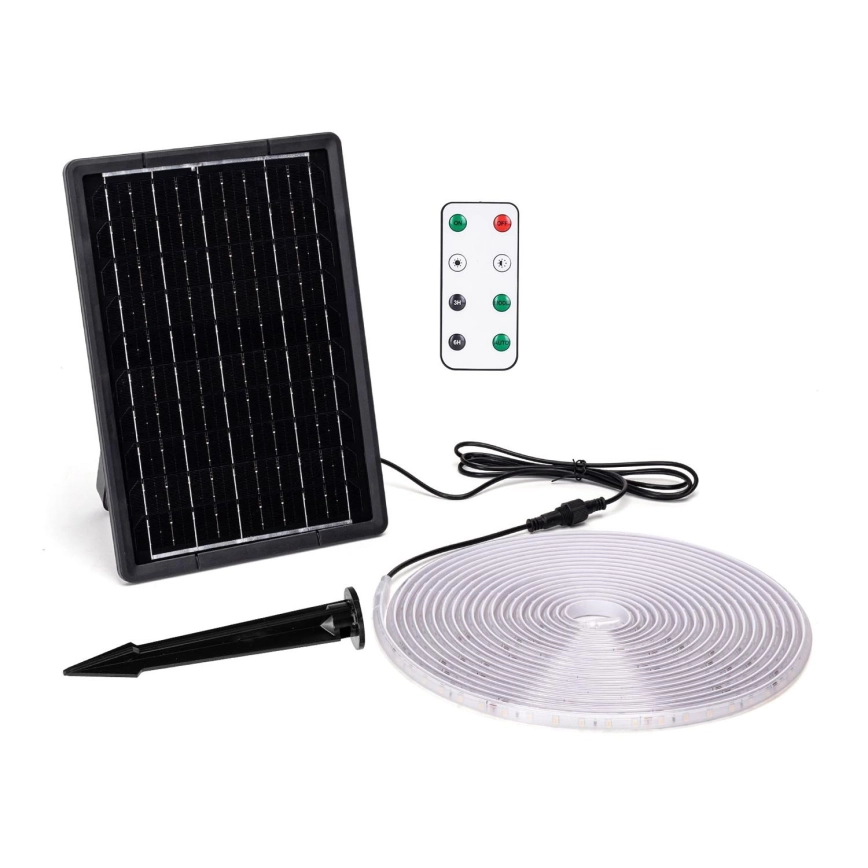 Aigostar – LED Dimbar solcellsstrip LED/10W/3,2V 10 m 6500K IP65 8000 mAh + fjärrkontroll