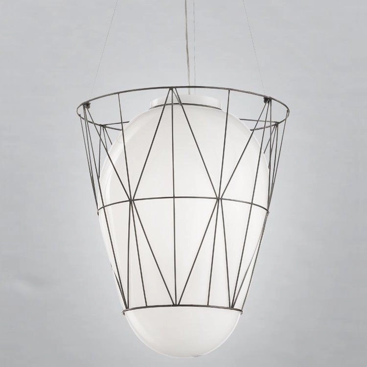 SIRU – Ljuskrona med textilsladd SEGNI 1xE27/60W/230V svart/vit Venetiansk glas