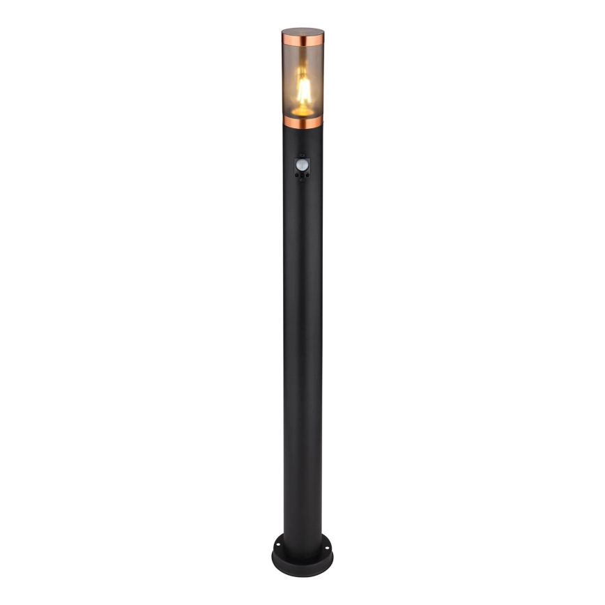 Globo – Lampa med sensor för utomhusbruk 1xE27/15W/230V IP44 110 cm svart/koppar