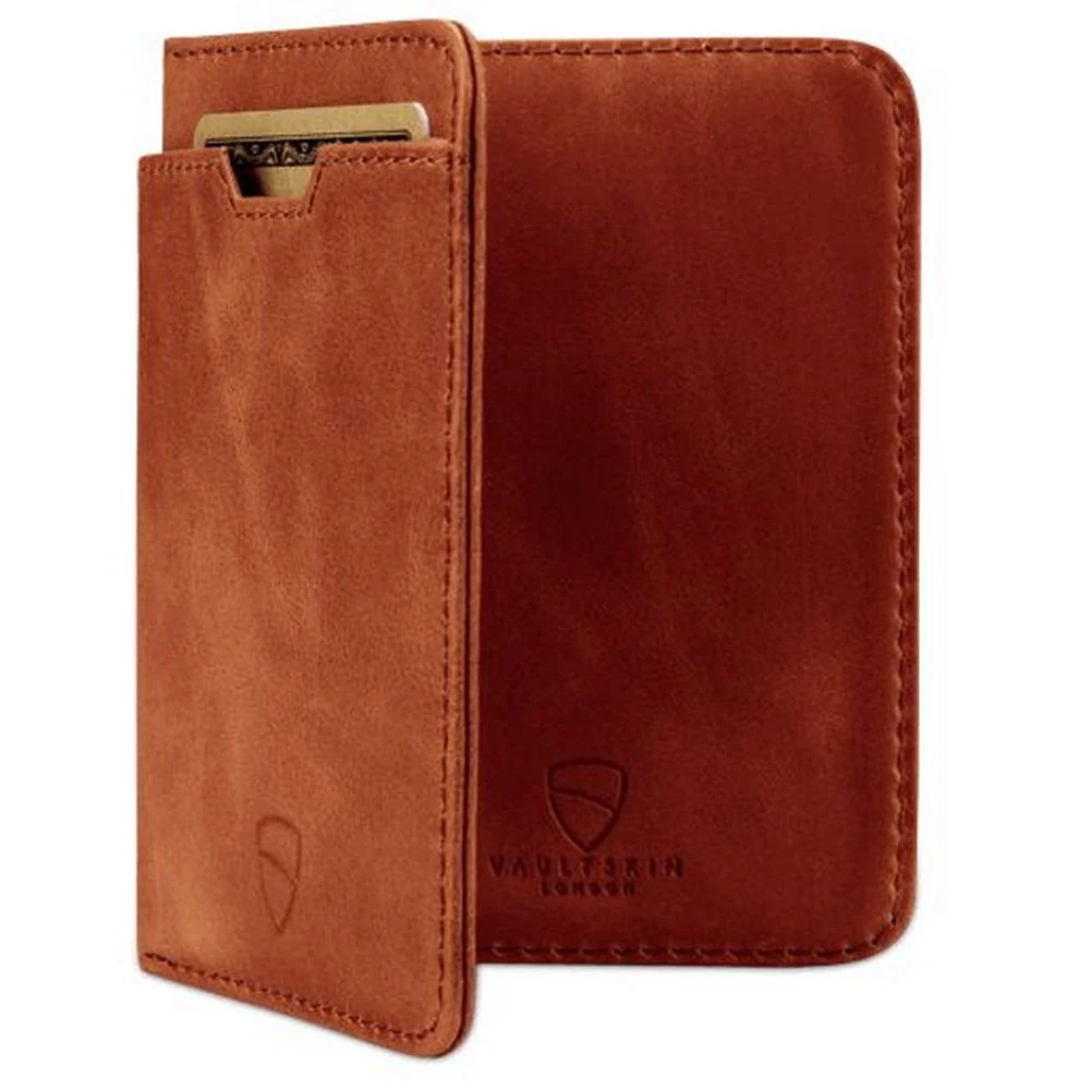Vaultskin – City Card Plånbok med RFID -blockering – Cognac