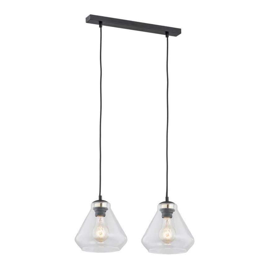 Argon 0854 – Ljuskrona med upphängningsrem DECORATO 2xE27/15W/230V svart