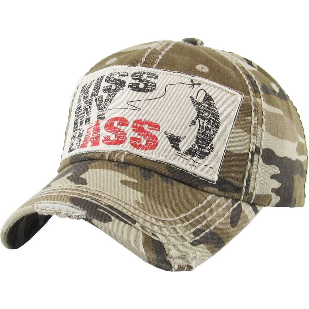 Kiss My Bass Vintage Ballcap – Desert Camo