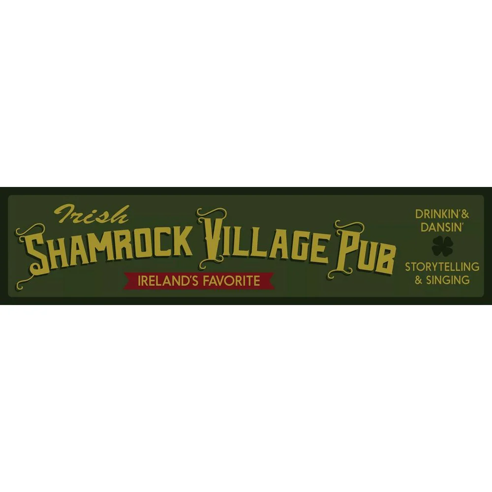 Retroworld Irish Shamrock Village Pub Metal Profit – 50 x 12 cm