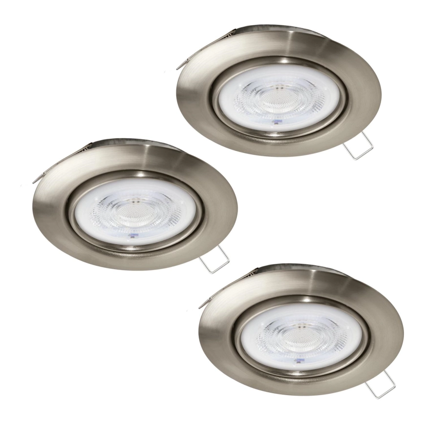 Eglo – KIT 3x LED infälld belysning 1xGU10/4W/230V matt krom