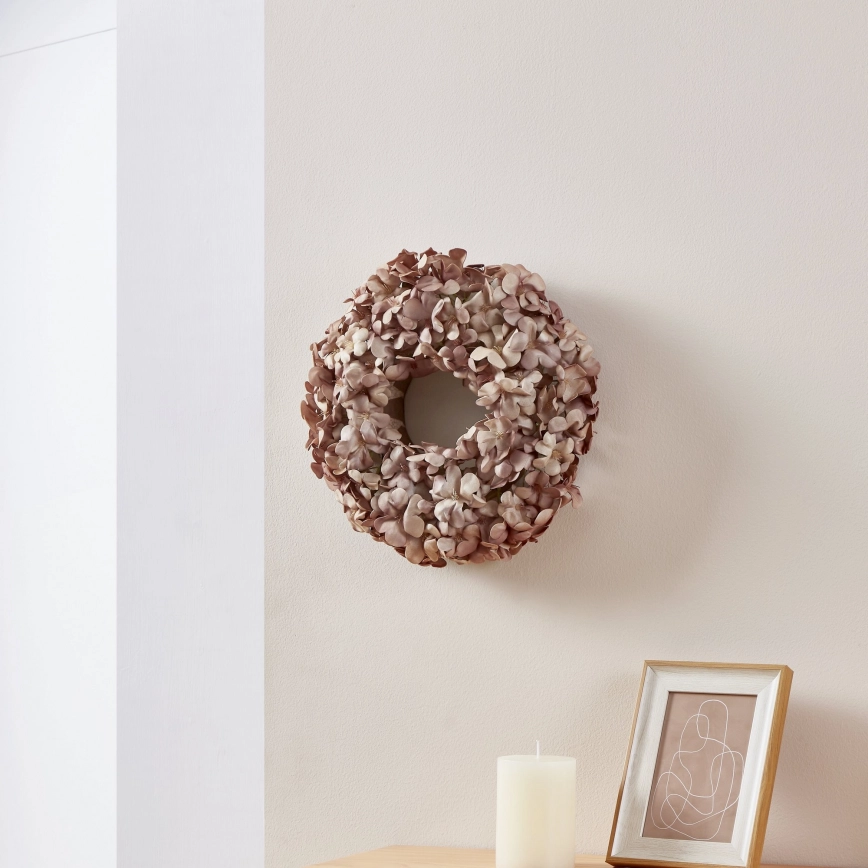 Eglo – Konstgjord blomkrans diameter 35 cm rosa