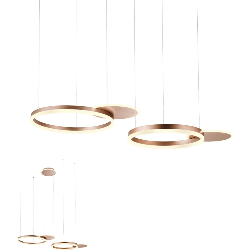 Redo 01-2607 – LED ljusreglerad ljuskrona på textilsladd SIGUA LED/99W/230V CRI 90 3000K brun