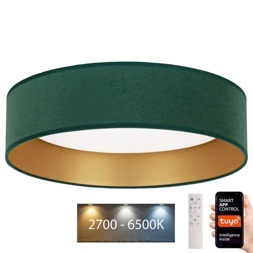 Brilagi – LED Dimbar taklampa VELVET SMART LED/36W/230V diameter 55 cm 2700-6500K Wi-Fi Tuya grön/gyllene + fjärrkontroll