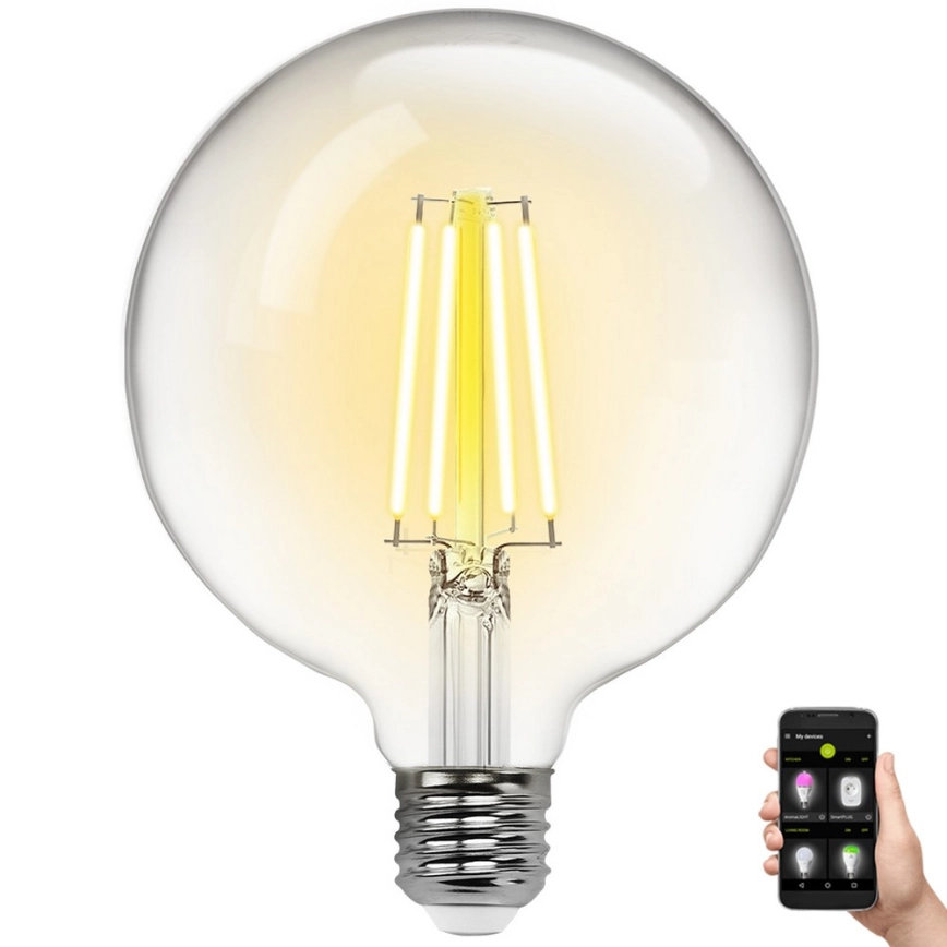 LED Ljusreglerad glödlampa FILAMENT G125 E27/6W/230V 2700-6500K Wi-Fi – Aigostar