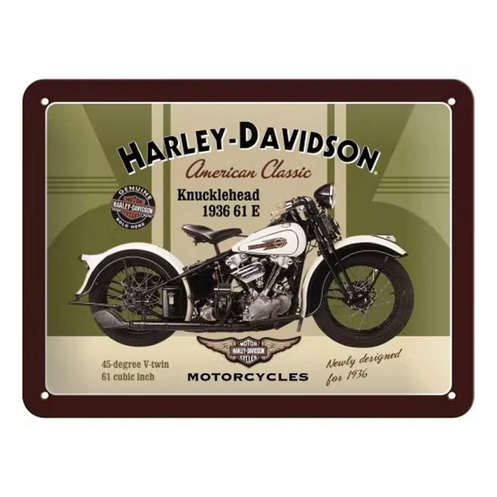 Retroworld Metal Sillow Harley -Davidson Sign Knucklehead – 20 x 15 cm
