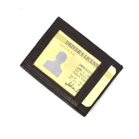 Läder -ID & korthållare med sedel – Brown