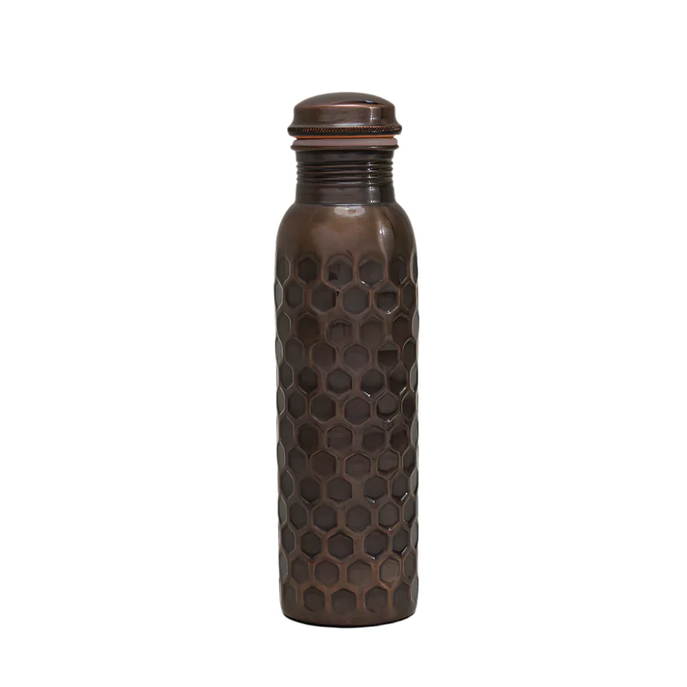 Ren kobber vandflaske diamant antik ± 950 ml (tung)
