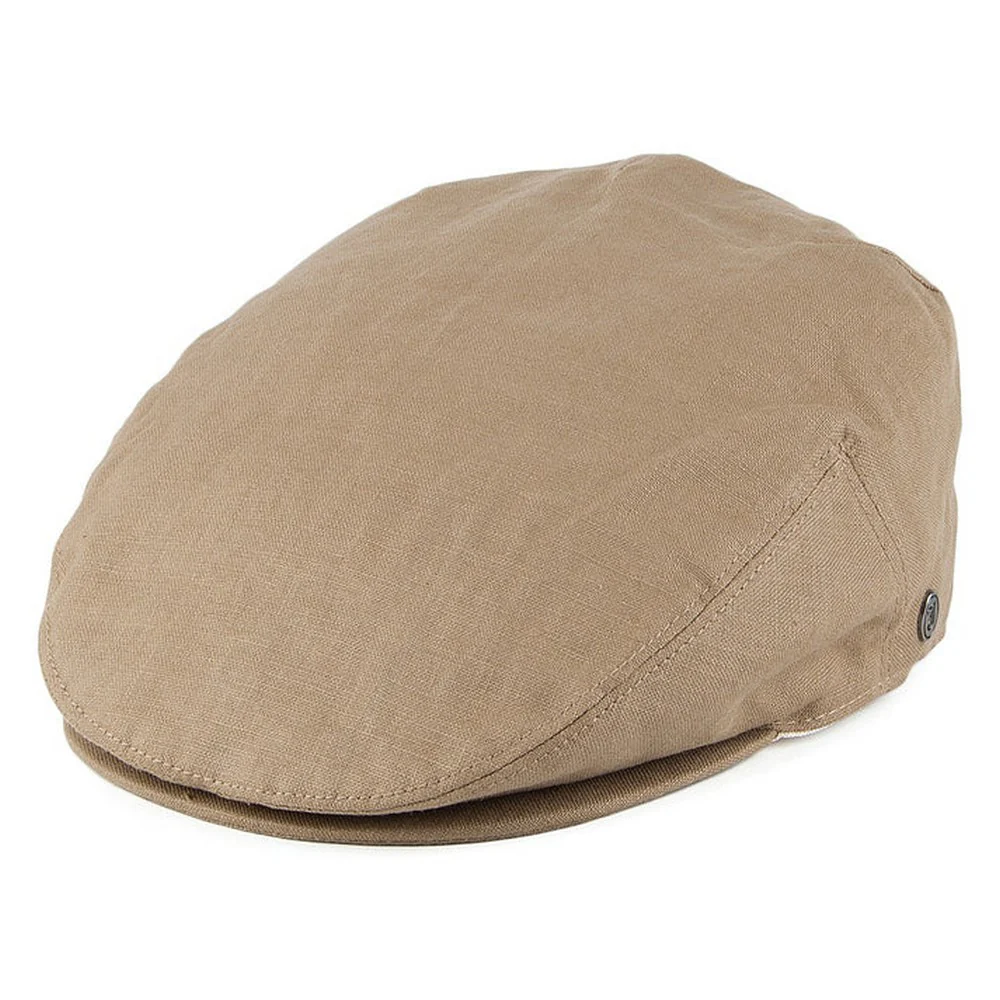 Jaxon & James Linen Flat Cap – Camel