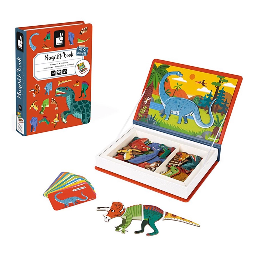Janod – Magnetiskt interaktivt set MAGNETIBOOK dinosaurier