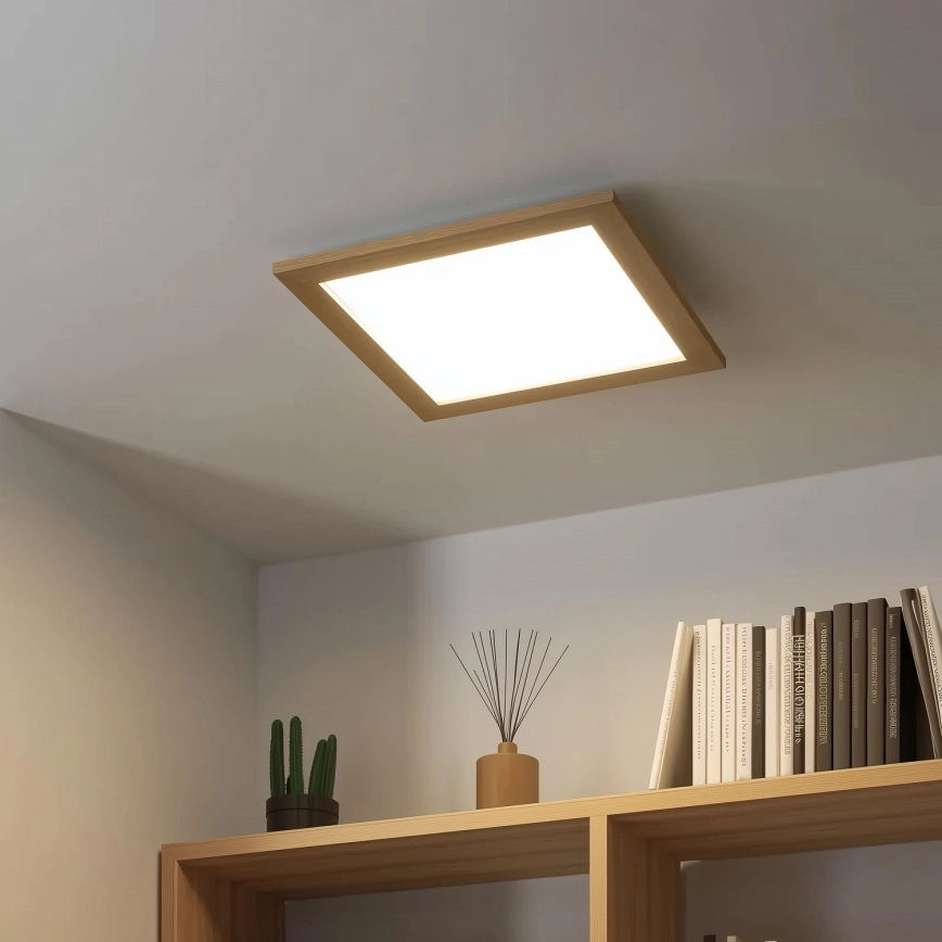 Eglo – LED dimbar infälld panel SALOBRENA 2 WOOD LED/25W/230V 4000K 49,5×49,5 cm brun