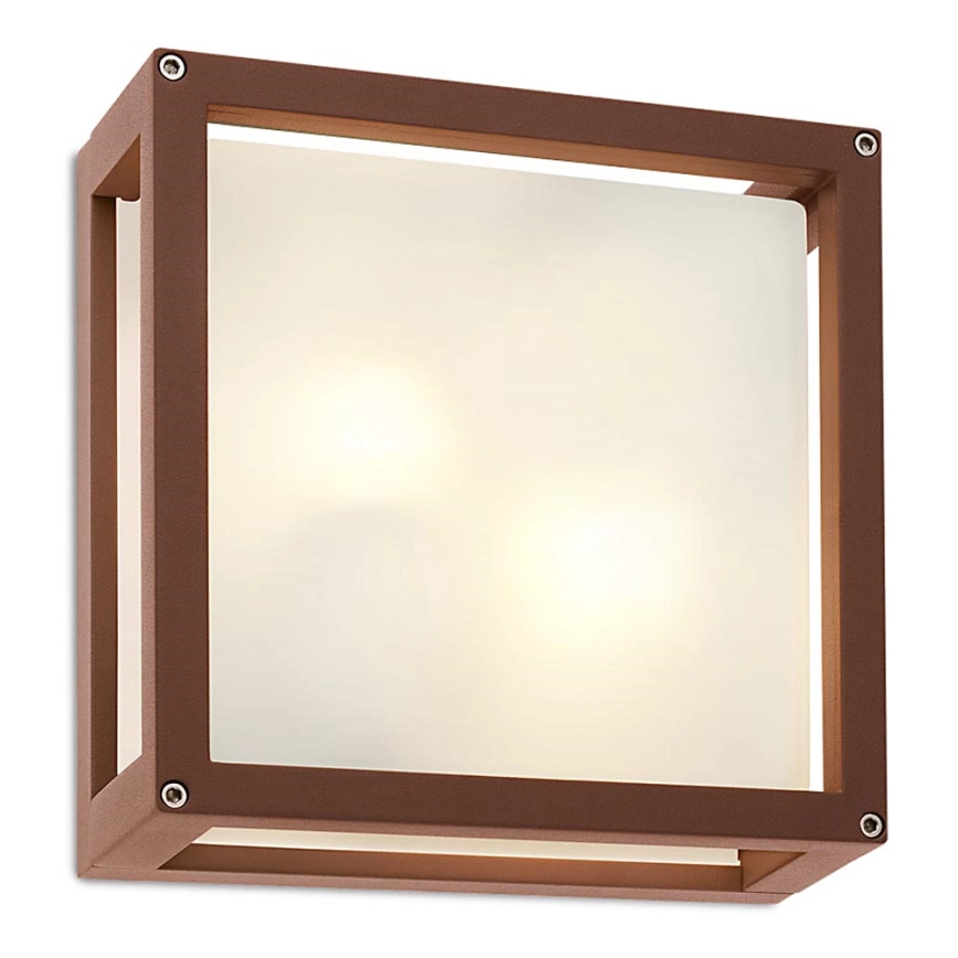 redo 9893 – Utomhus Väggbelysning BRICK 2xE27/42W/230V IP54 brun