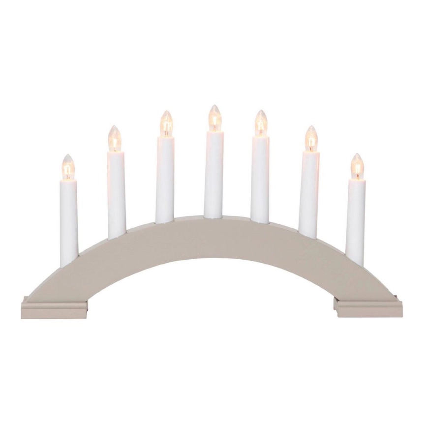 Eglo – Adventsljusstake BEA 7xE10/3W/230V grå
