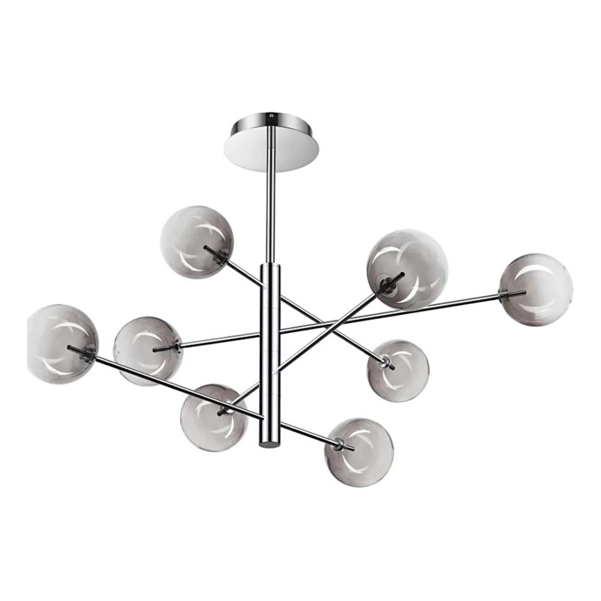 Ideal Lux – LED pendelljuskrona EQUINOXE 8xG4/2W/230V diameter 128 cm skinande krom/rökig