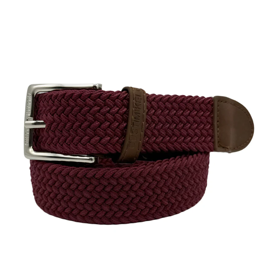 Custi Mikelo Maroon flätat elastiskt bälte