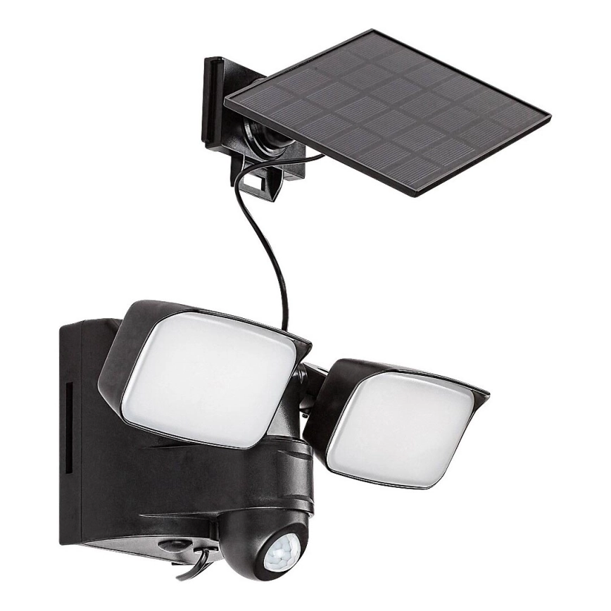 Rabalux – LED solcellsvägglampa flexibel med sensor och extern panel 2xLED/5W/3,7V IP54 svart 600 mAh
