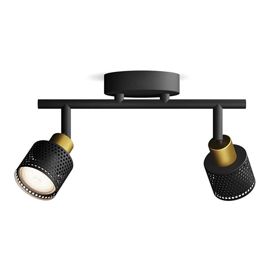 Philips – Spotlight NIALL 2xGU10/5W/230V svart/mässing