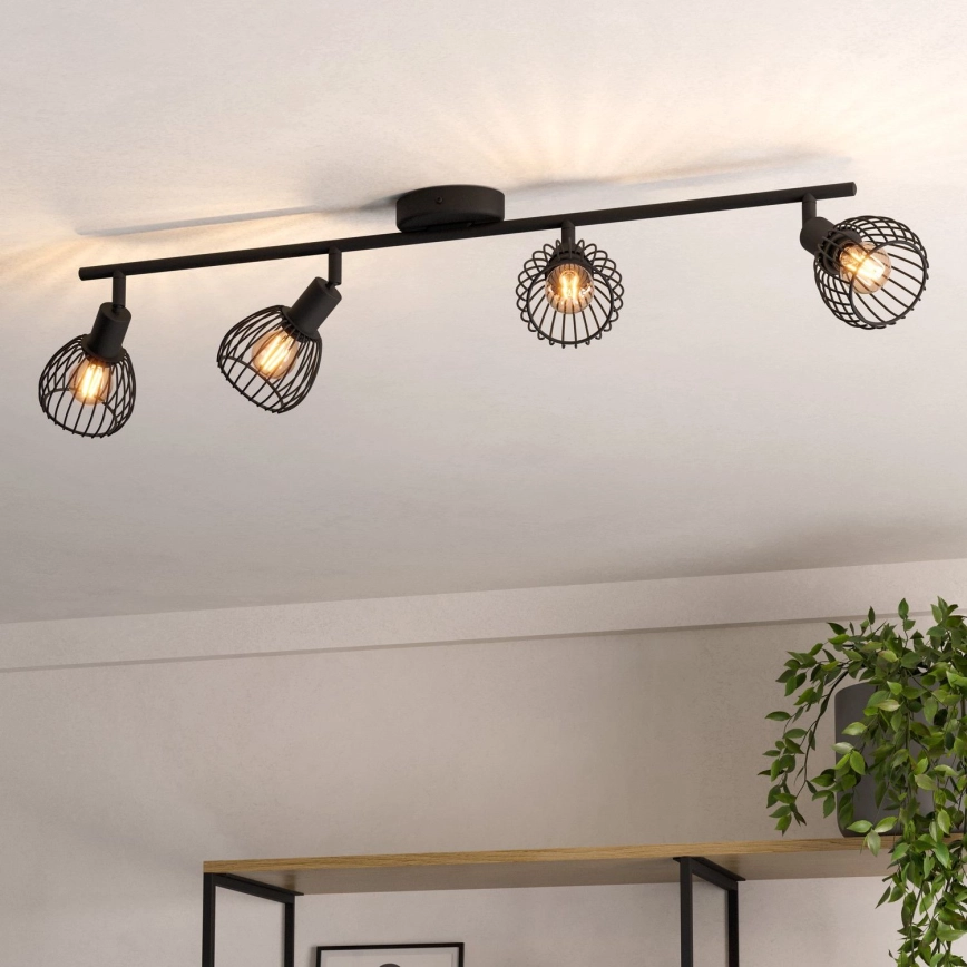 Eglo – Spotlight 4xE14/40W/230V svart