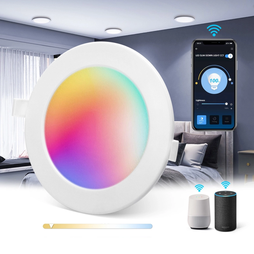 Aigostar – LED RGBW Ljusreglerad upphängd taklampa LED/15W/230V 2700-6500K diameter 17,5 cm Wi-Fi