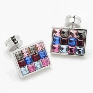 Manschettknappar Swarovski Flerfärgad Crystal Square