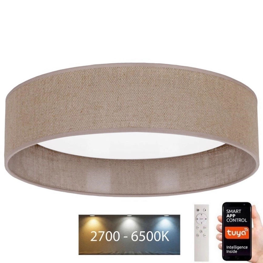 Brilagi – LED dimbar taklampa VELVET SMART LED/36W/230V Ø 55 cm 2700-6500K Wi-Fi Tuya brun + fjärrkontroll