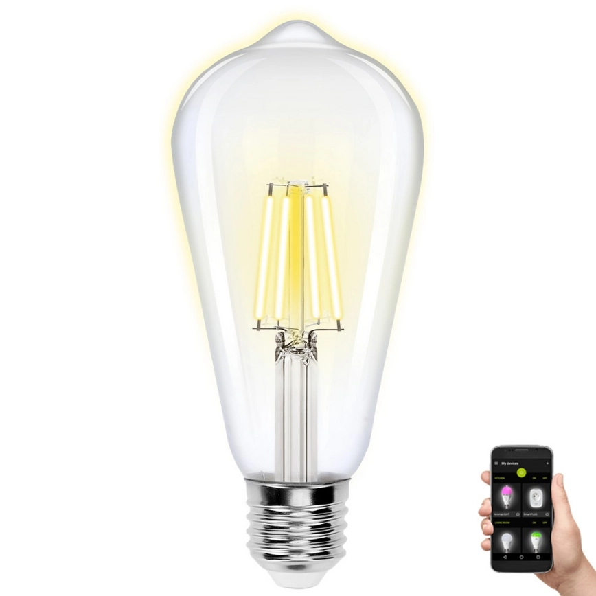 LED Ljusreglerad glödlampa FILAMENT ST64 E27/6W/230V 2700-6500K Wi-Fi – Aigostar
