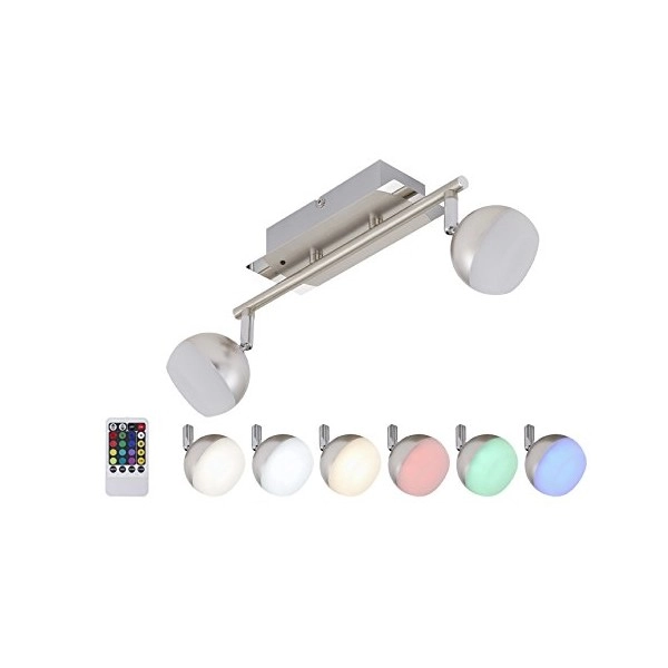 Briloner 2040-022 – LED RGB dimbar spotlight 2xLED/3,3W/230V + fjärrkontroll