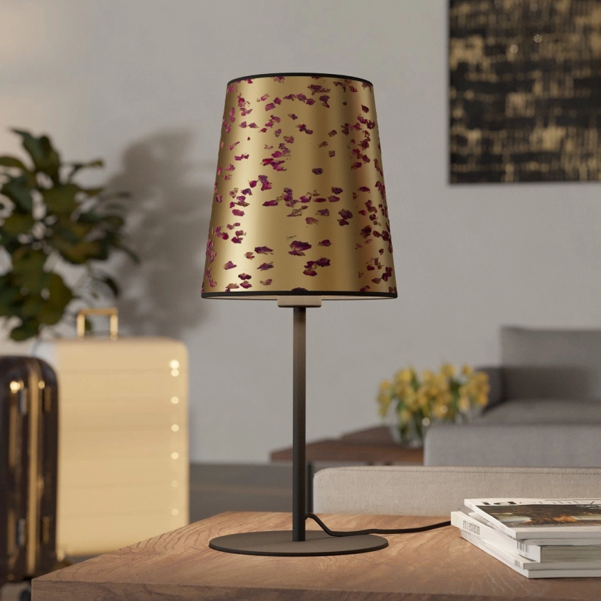 Eglo – Bordslampa 1xE27/25W/230V guld/rosa