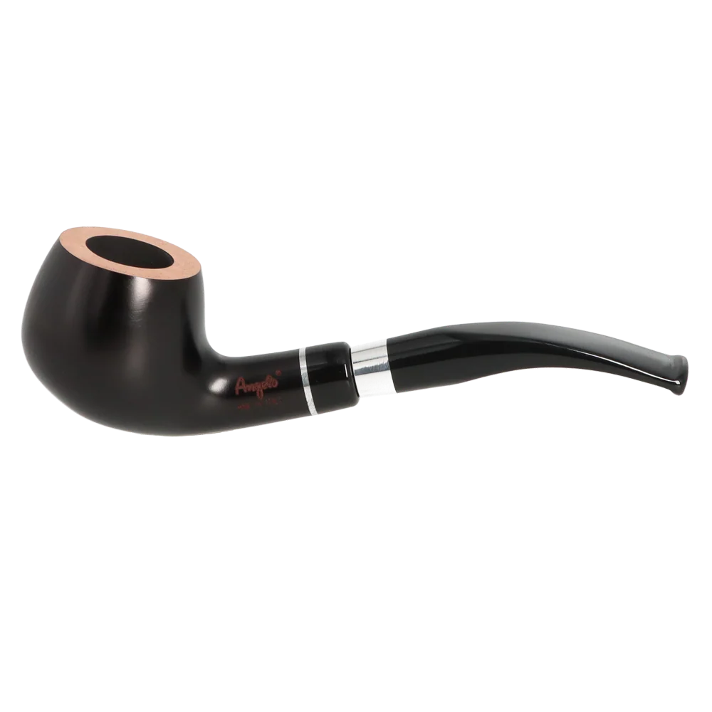 Angelo Lux Pipe – Black Matt Smooth – Lite böjd med ring