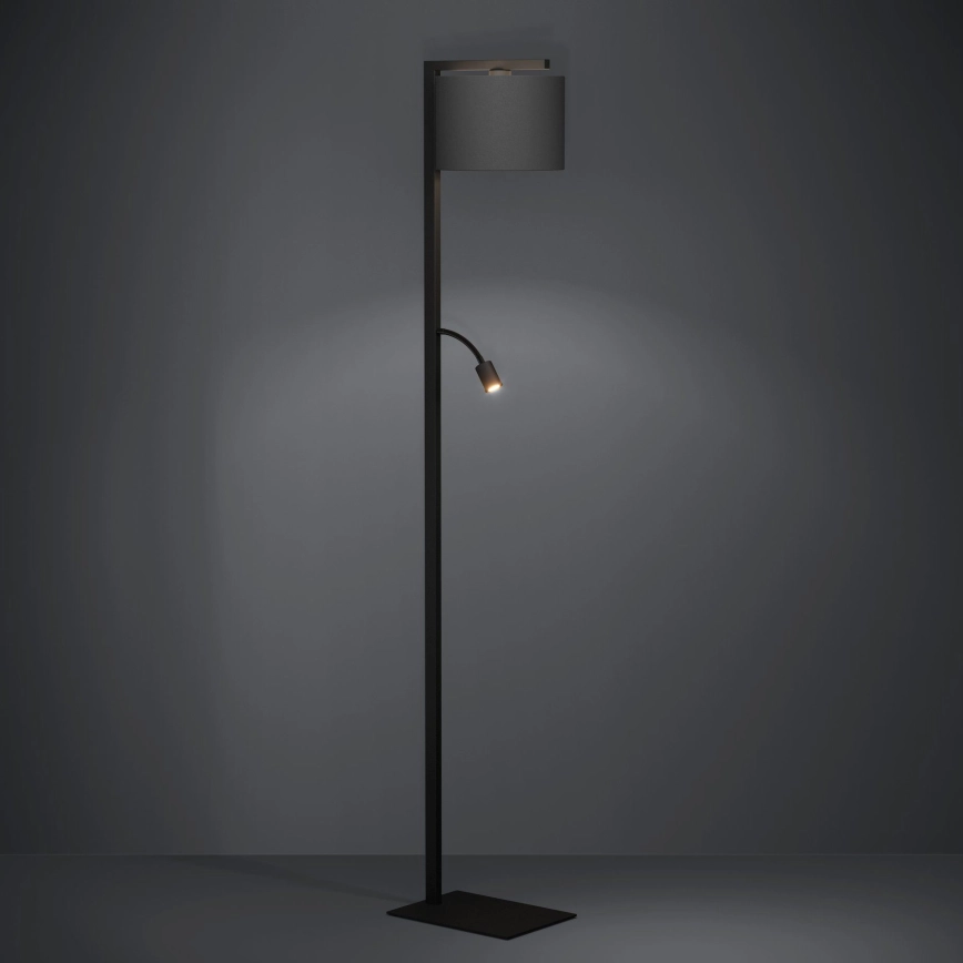 Eglo – LED golvlampa 1xE27/40W/230V + LED/3,8W 3000K svart