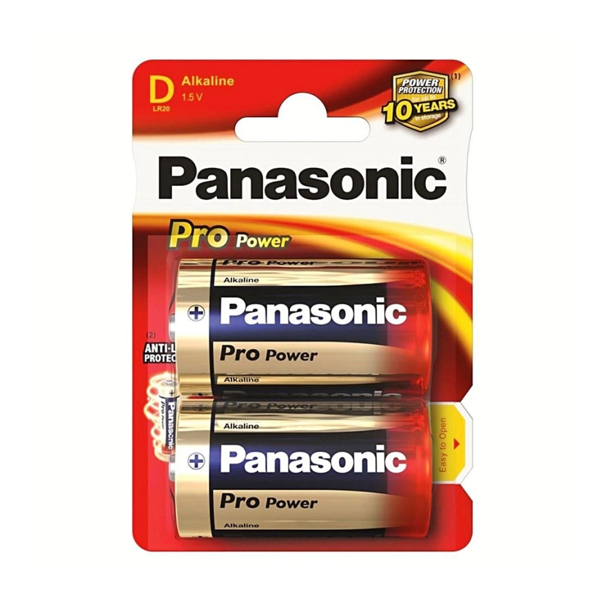 Panasonic LR20 PPG – 2st Alkaliska batterier D Pro Power 1.5V