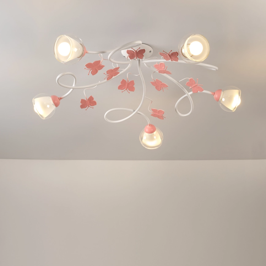 ONLI – Fäst ljuskrona för barn BUTTERFLY 5xE14/6W/230V