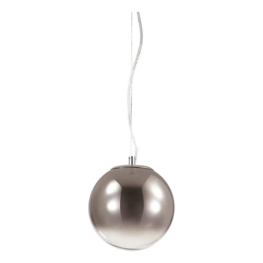 Ideal Lux – Ljuskrona med textilsladd MAPA 1xE27/42W/230V diameter 20 cm grå/rökig
