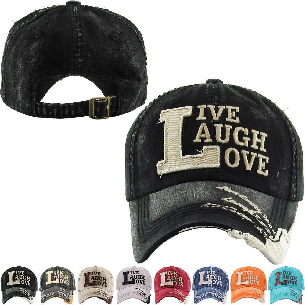 LEVA, SKRATTAR, ÄLSKAR Vintage Ball Cap – välj mellan 8 färger