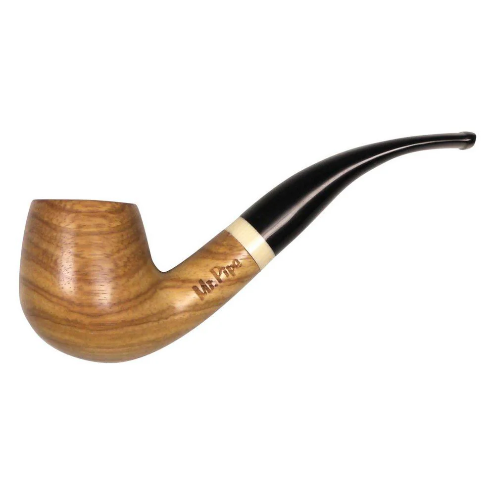 Herr. Pipe Pipe Natural Redwood böjd inkl. Stå