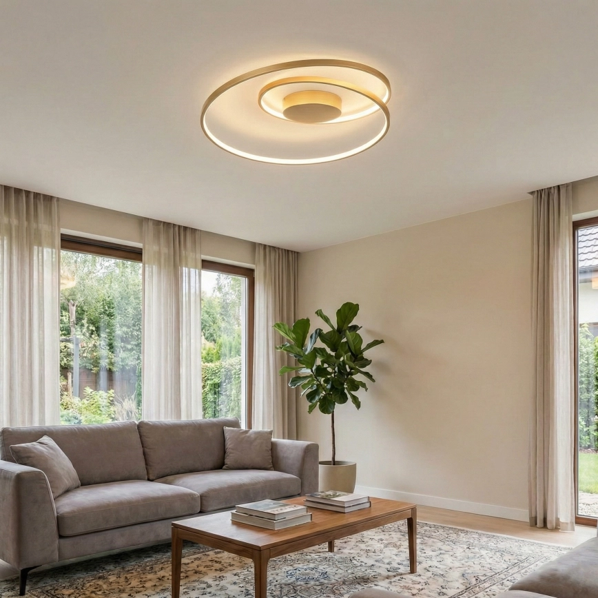 Ideal Lux – LED Dimbar taklampa OZ LED/48W/230V diameter 60 cm CRI 90 guld