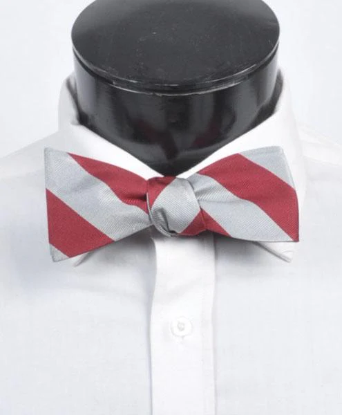 College Silk Self -Binder Farterfly – Bordeaux & Silver